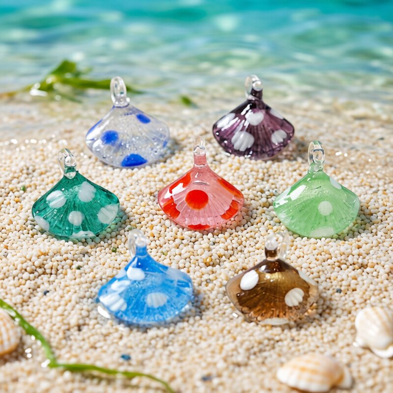 Marine Aquarium Aquascape - Colorful Mini Sea Shell Charm Glass