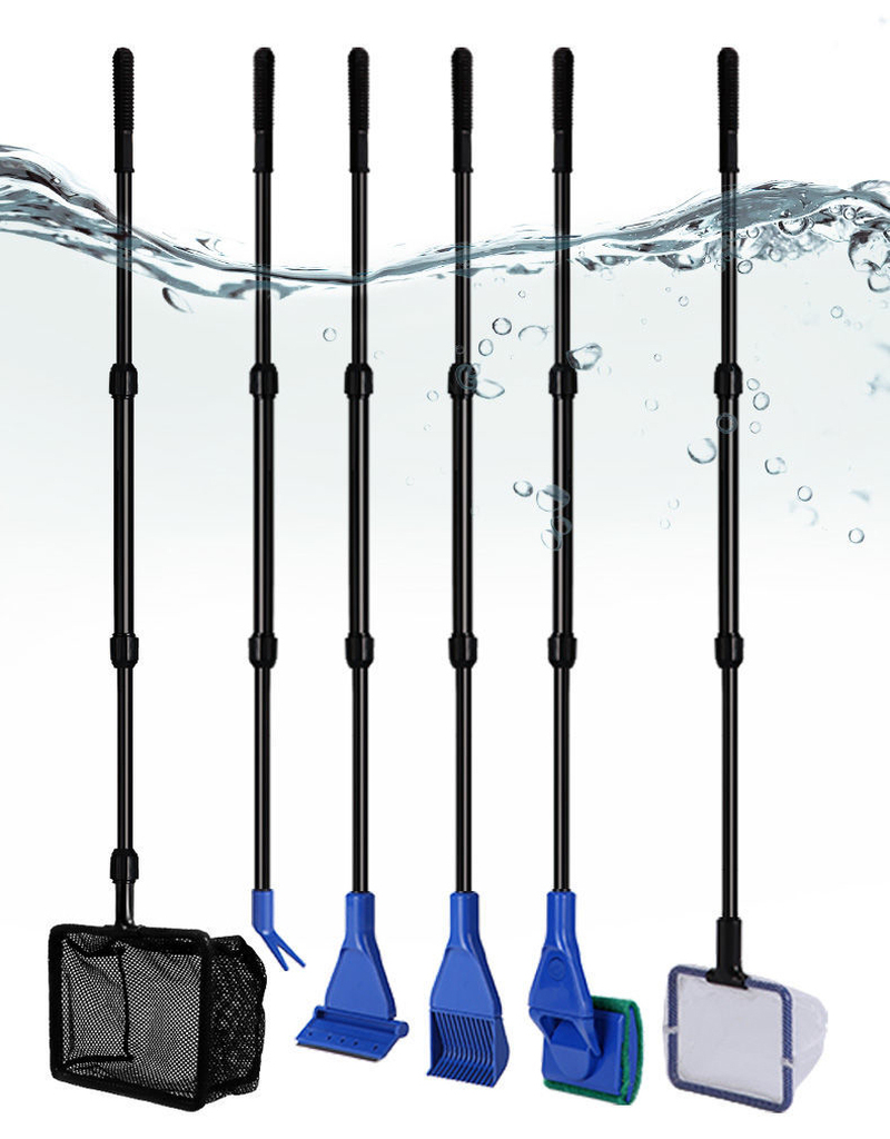 Marine Aquarium Glass Scraper - 6-IN-1 Aquarium Cleaning Tools Kits Fish