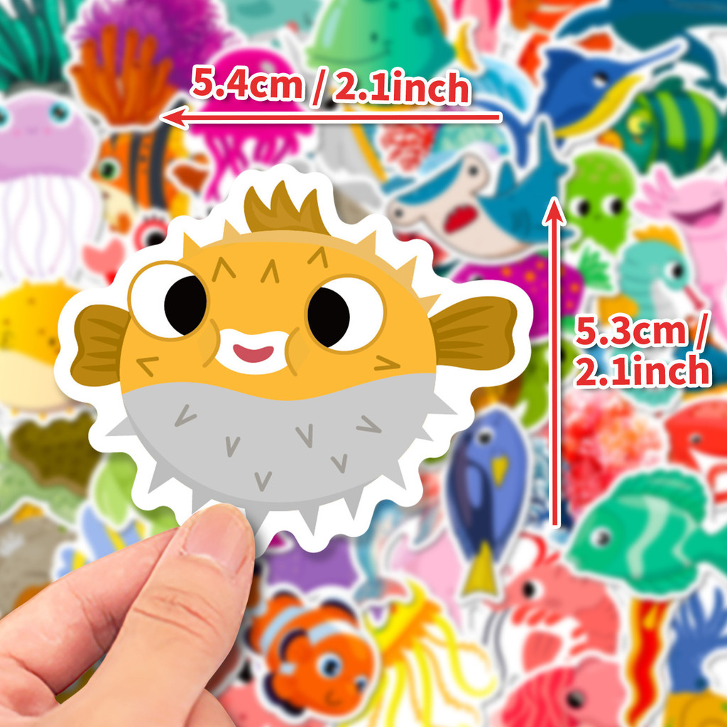 50Pcs Marine Life Stickers - C - Marine Aquarium Aquascape recension och pris