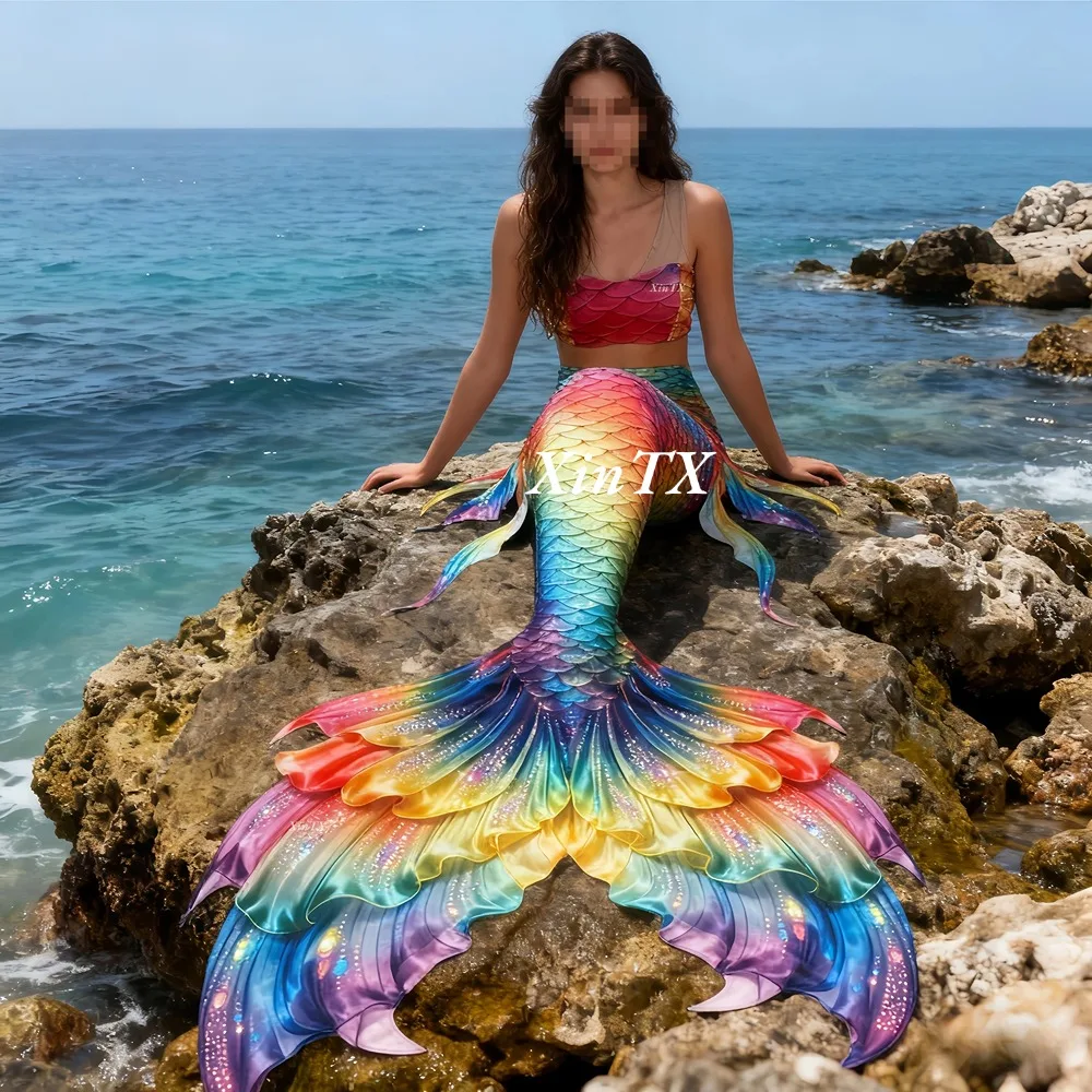 Mermaid tail rainbow-colored l - Aquarium & Marine Science Center recension och pris