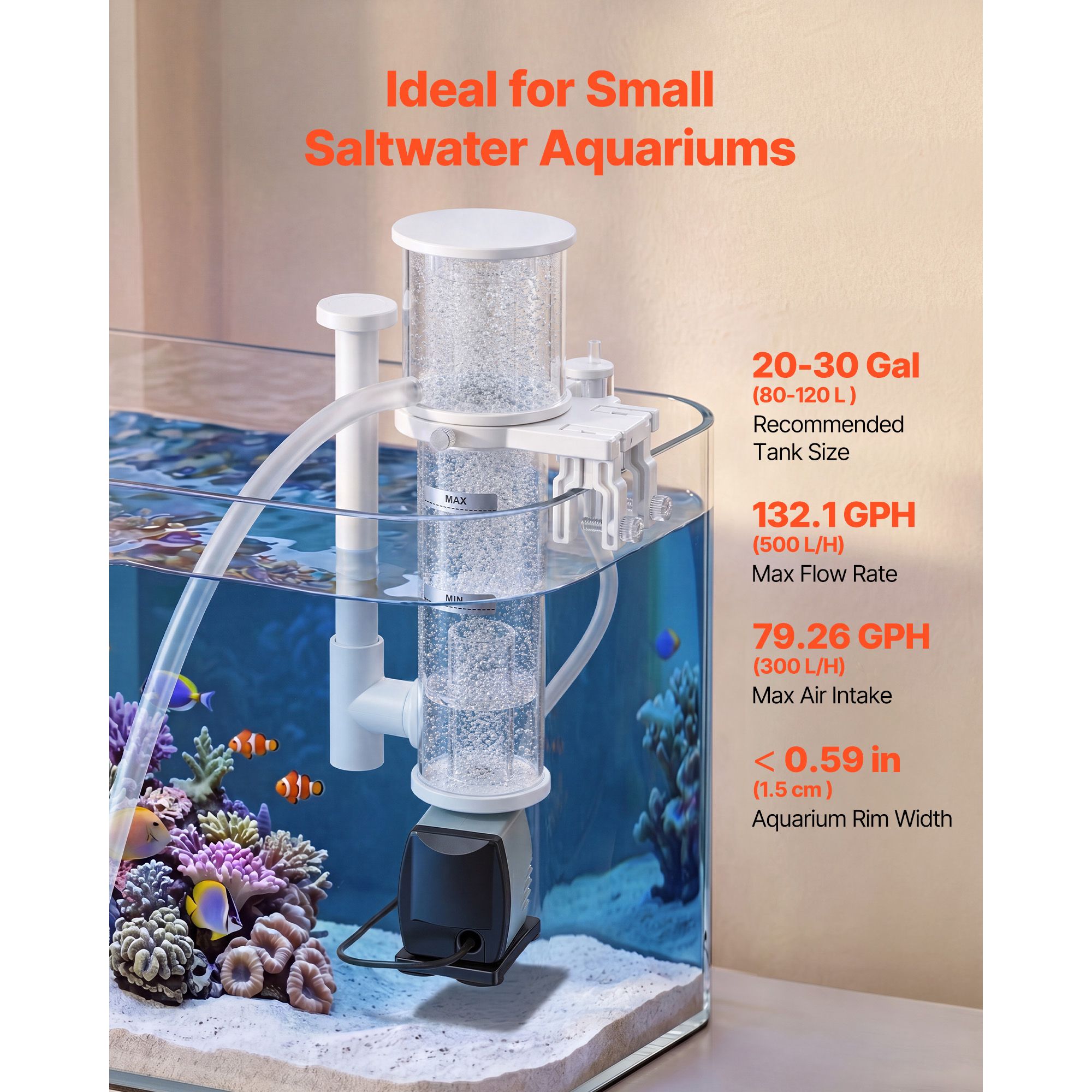 Protein Skimmer for 20-30 Gal  - Protein Skimmer Hang On recension och pris