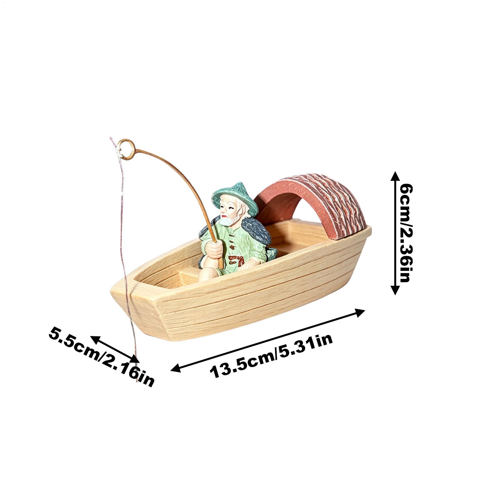 Resin Floating Fisherman Boat  - Marine Aquarium Hobby recension och pris