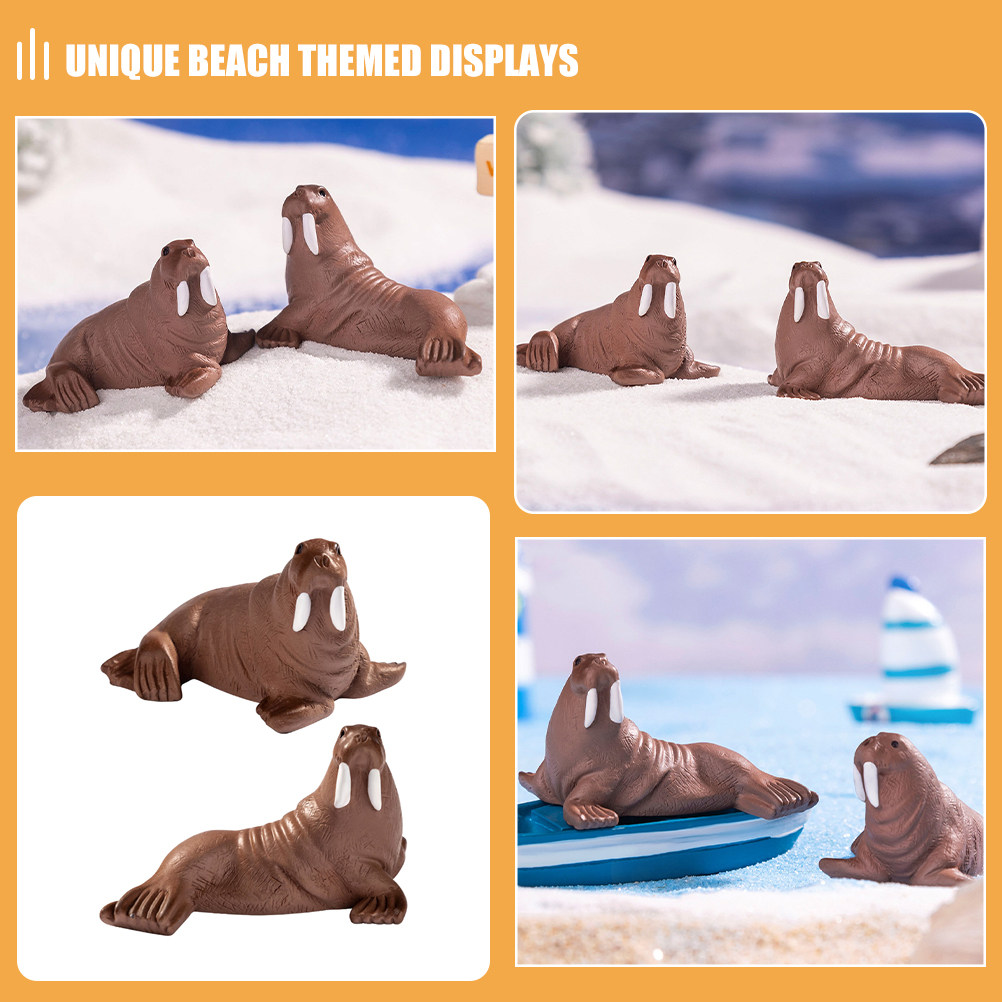 2Pcs Mini Resin Walrus Marine  - Marine Aquarium Mini recension och pris